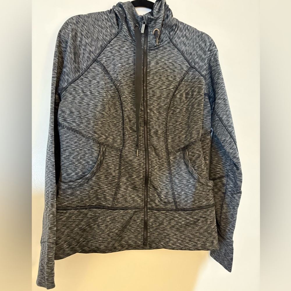 Gray Athleta Hooded Zip Up Jacket